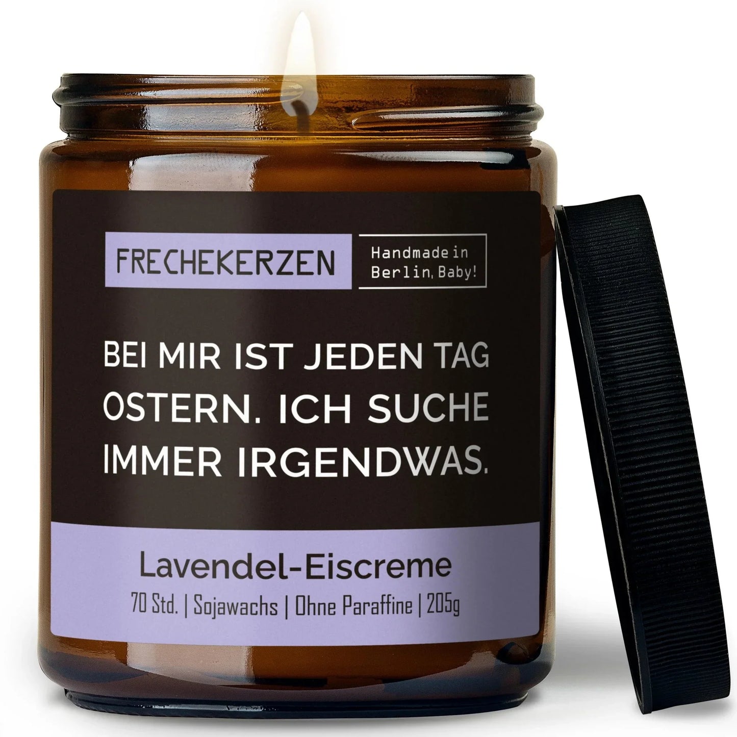 Lustige Kerze mit Spruch „Bei mir ist jeden Tag Ostern“, Freche Duftkerze im Glas by mysoy