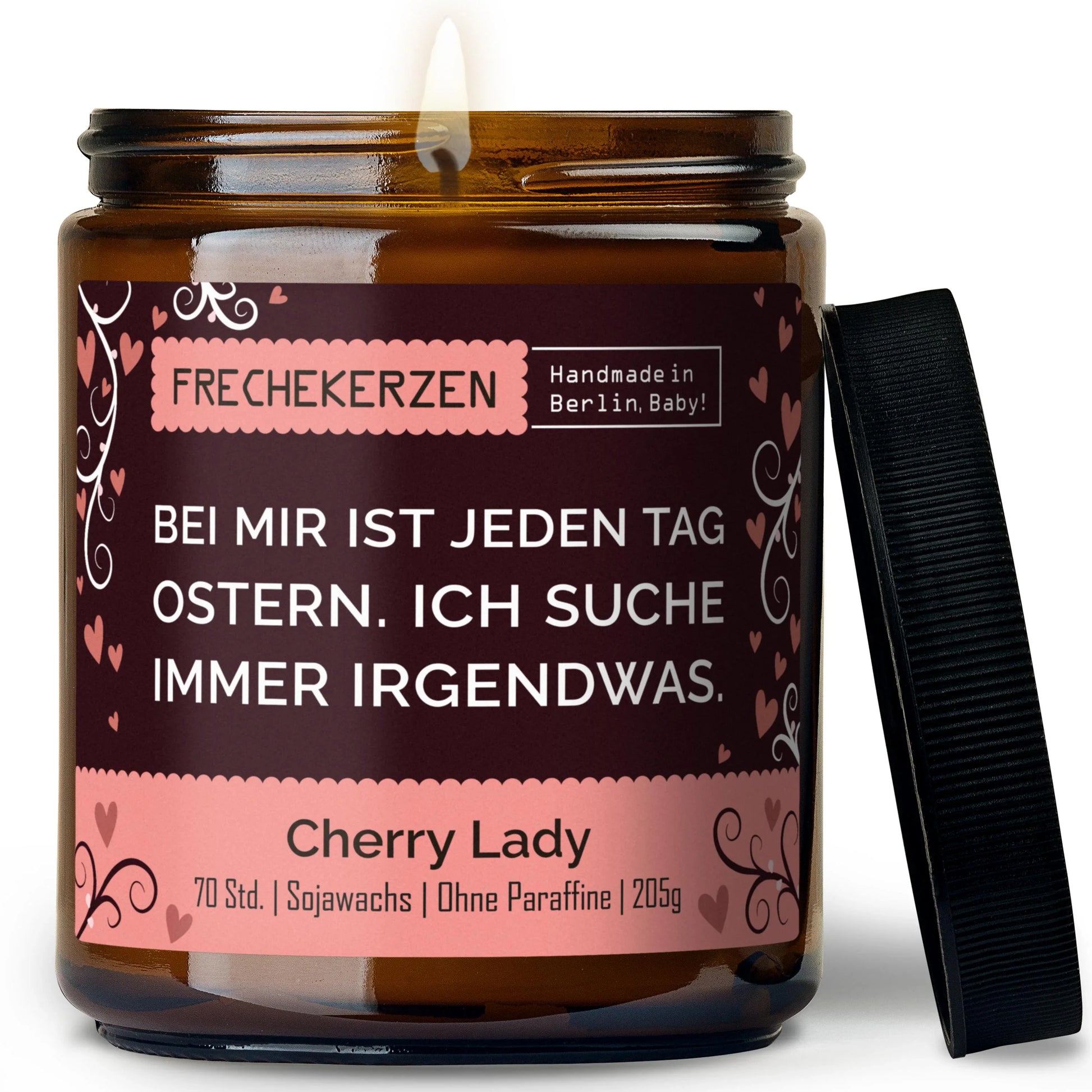 Lustige Kerze mit Spruch „Bei mir ist jeden Tag Ostern“, Freche Duftkerze im Glas by mysoy