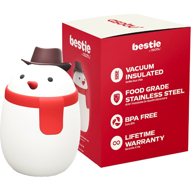 ASOBU Bestie Lunchbox Schneemann 600ml - Kinder Brotdose Edelstahl