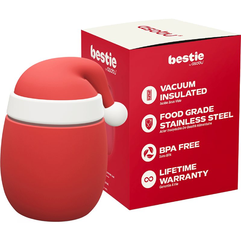 ASOBU Bestie Lunchbox Weihnachtsmann 600ml - Kinder Brotdose Edelstahl