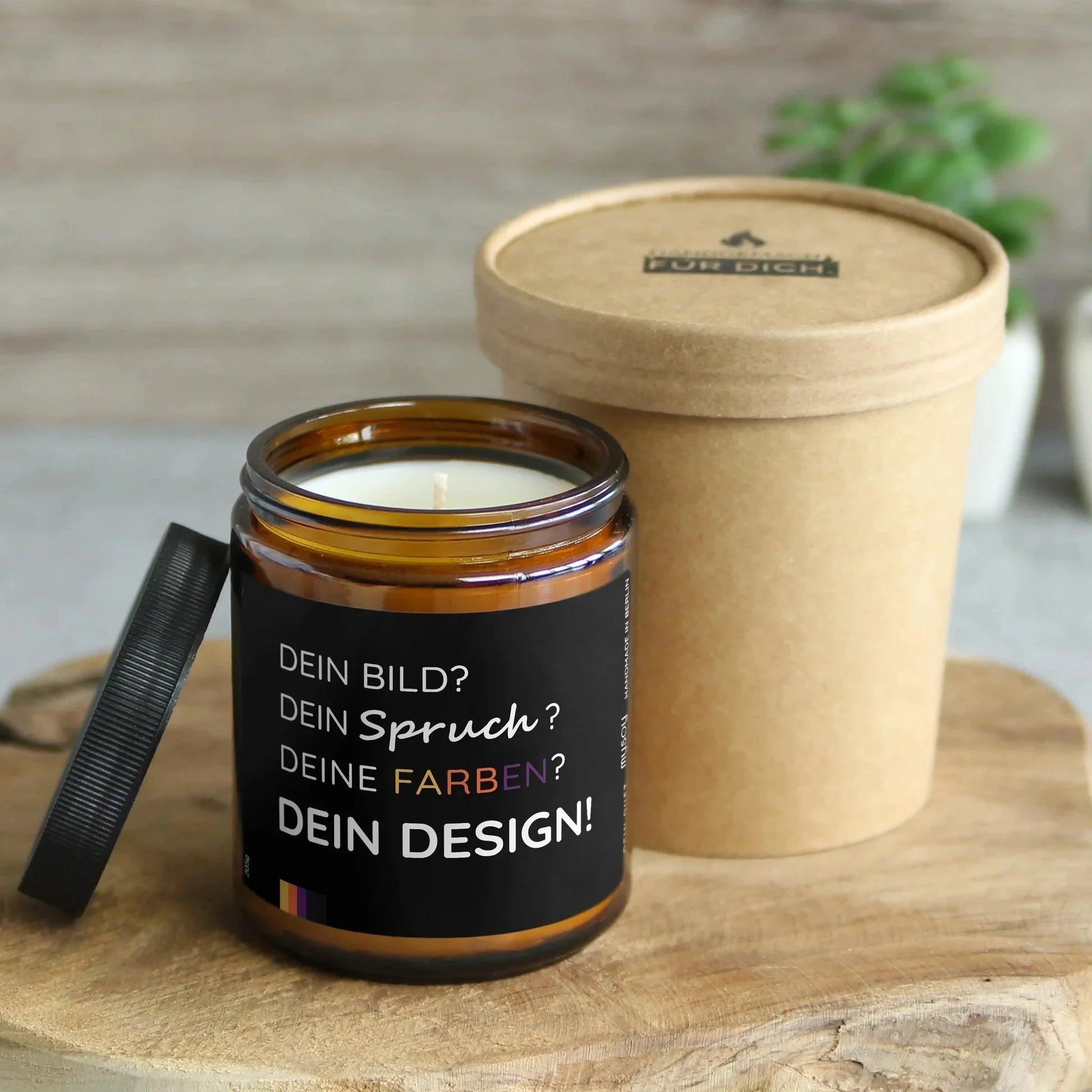 Personalisierte Duftkerze | Kerze mit eigenem Foto, Spruch oder Logo by mysoy