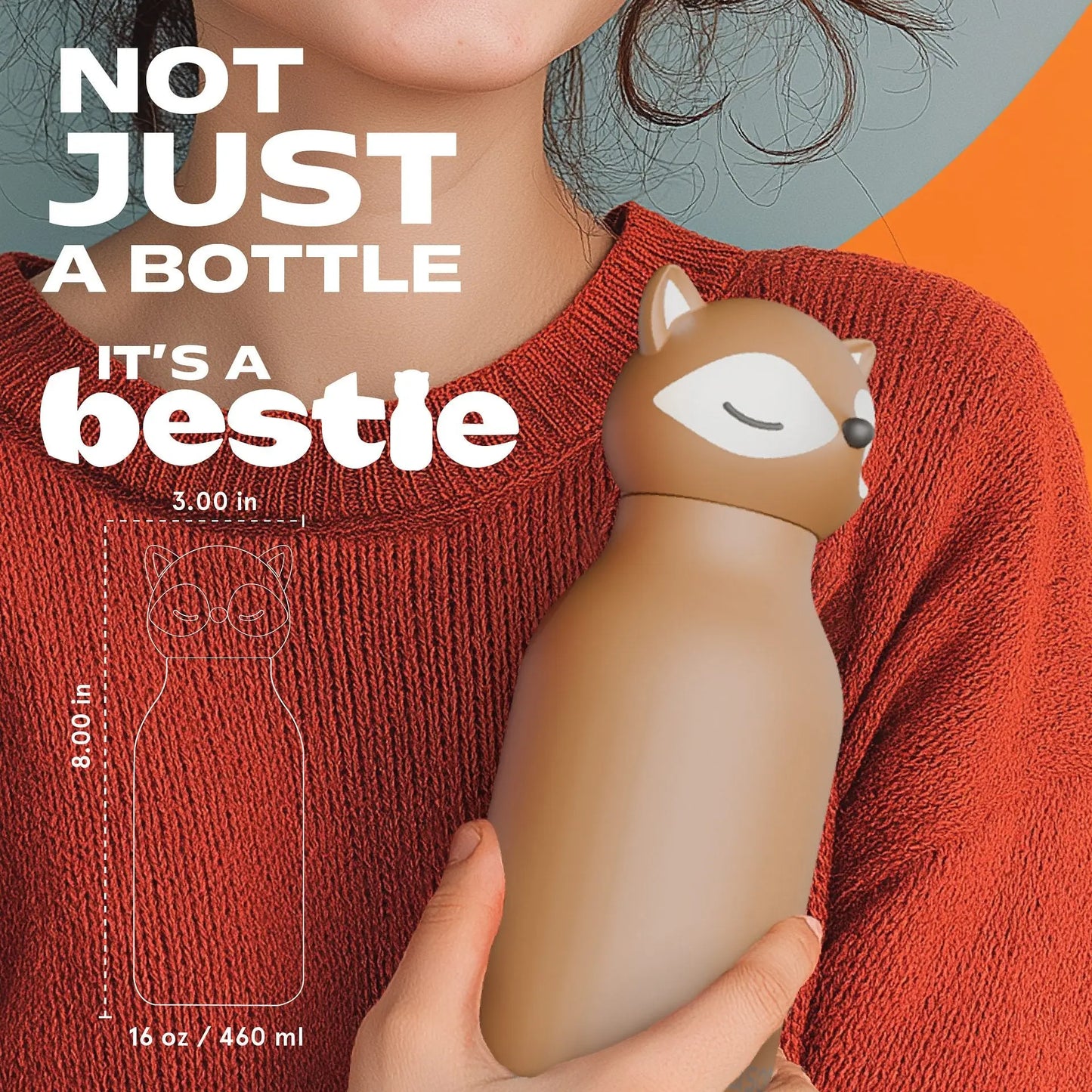 ASOBU Bestie Fuchs Kinder Trinkflasche 460ml – Edelstahl, auslaufsicher für Kita & Schule Lieblingsschuppen.de