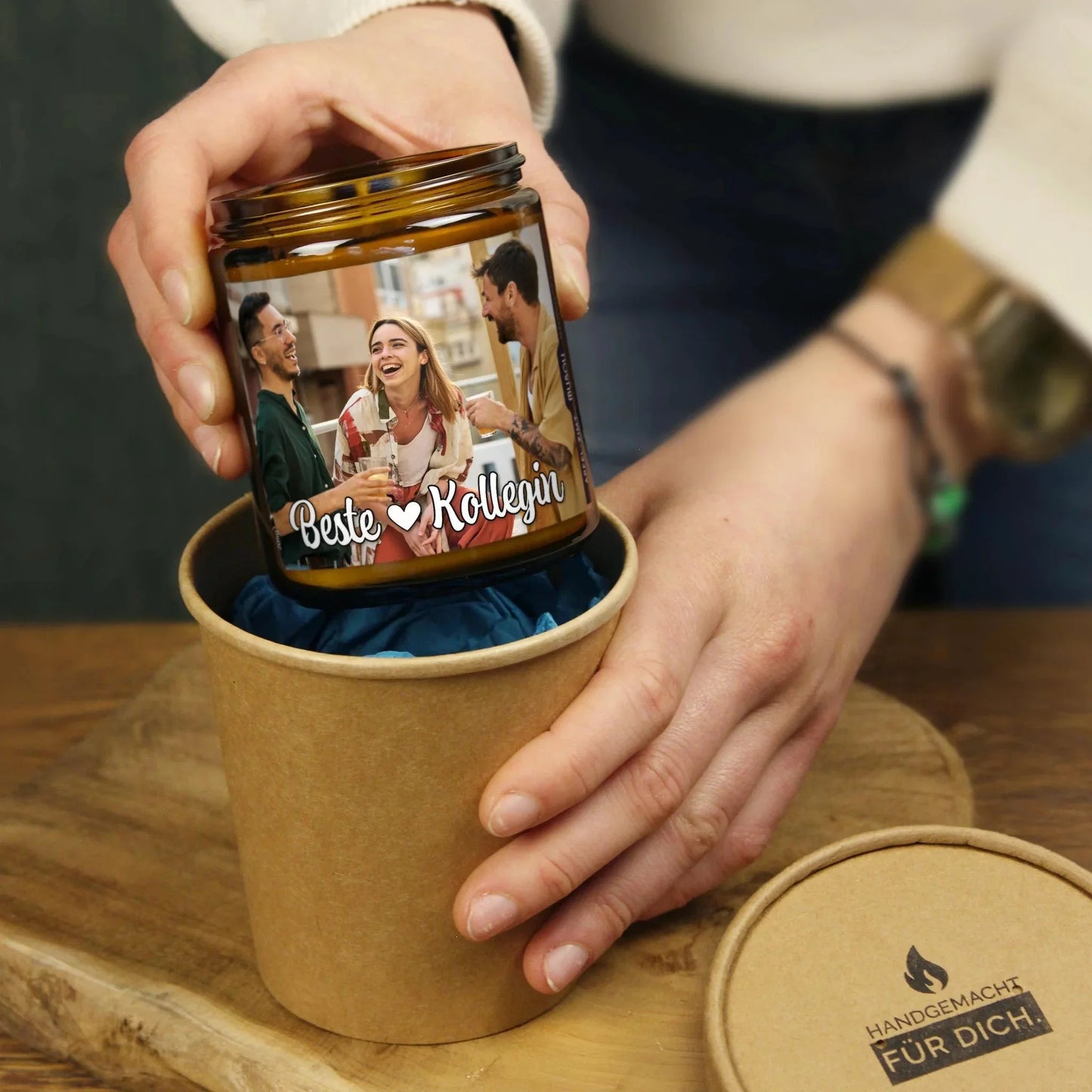 Personalisierte Duftkerze | Kerze mit eigenem Foto, Spruch oder Logo by mysoy